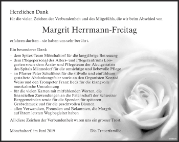 Traueranzeige von Margrit Herrmann-Freitag von ZO Gesamt