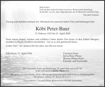 Traueranzeige von Köbi Peter-Baur von reg_13
