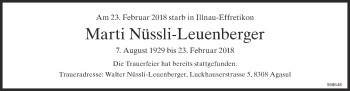 Traueranzeige von Marti Nüssli-Leuenberger von reg_1