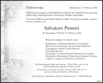 Traueranzeige von Salvatore Pennisi von reg_1