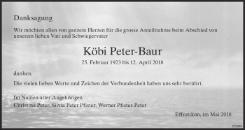 Traueranzeige von Köbi Peter-Baur von reg_13
