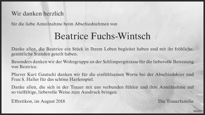  Traueranzeige für Beatrice Fuchs-Wintsch vom 06.09.2018 aus reg_1