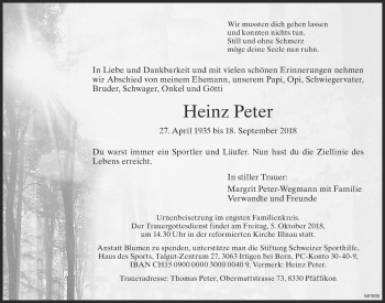 Traueranzeige von Heinz Peter von reg_13