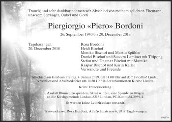 Traueranzeige von Piergiorgio Bordoni von reg_1