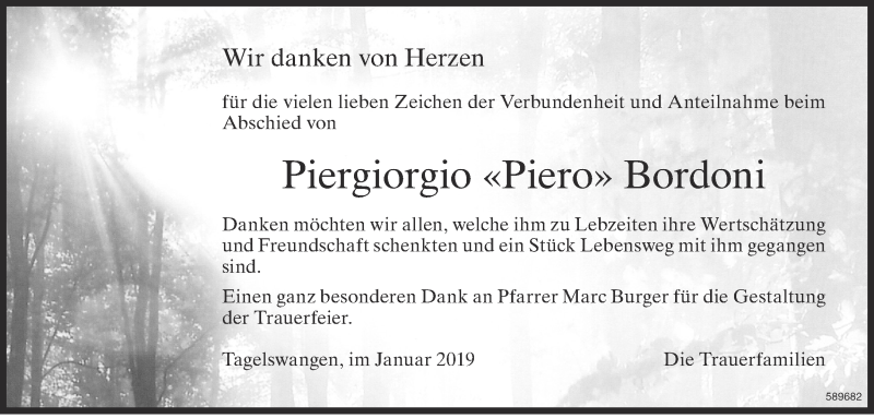  Traueranzeige für Piergiorgio Bordoni vom 10.01.2019 aus reg_1