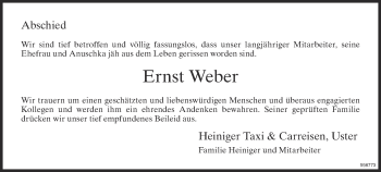 Traueranzeige von Ernst Weber von ZO Gesamt