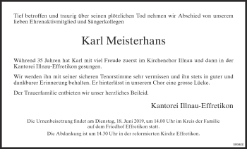 Traueranzeige von Karl Meisterhans von reg_12345