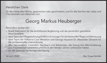 Traueranzeige von Georg Markus Heuberger von ZO solo