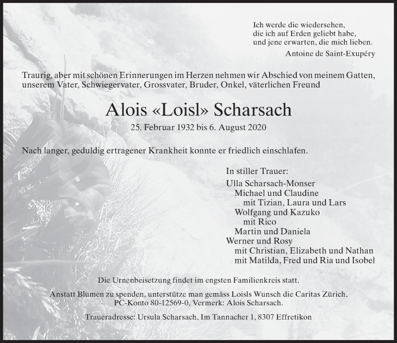  Traueranzeige für Alois Scharsach vom 13.08.2020 aus reg_3