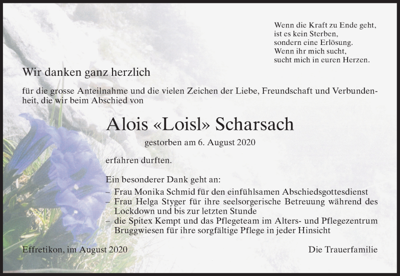  Traueranzeige für Alois Scharsach vom 10.09.2020 aus reg_3