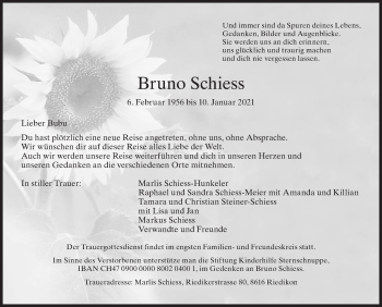 Traueranzeige von Bruno Schiess von ZO solo
