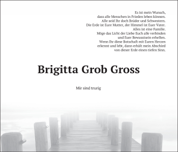 Traueranzeige von Brigitta  Grob Gross von AvU