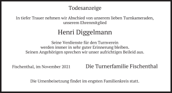 Traueranzeige von Henri Diggelmann von AvU