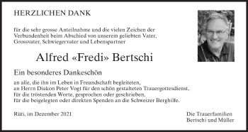 Traueranzeige von Alfred Bertschi von AvU