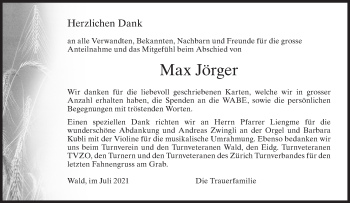 Traueranzeige von Max Jörger von AvU