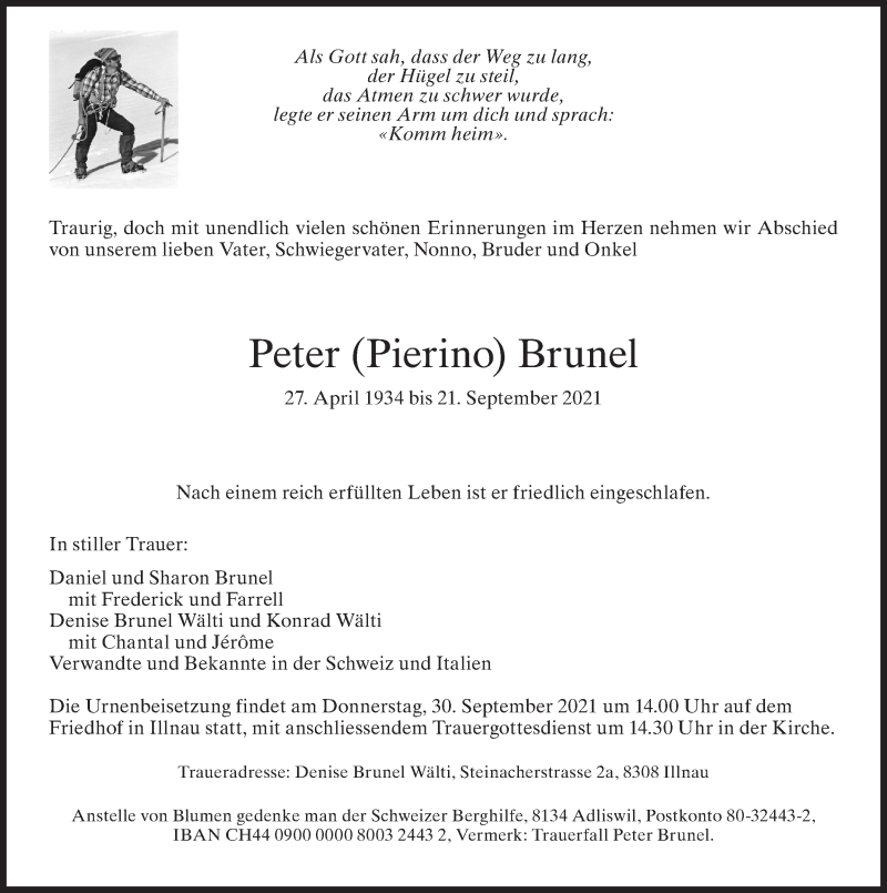  Traueranzeige für Peter Brunel vom 30.09.2021 aus reg_2