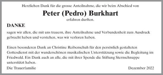 Traueranzeige von Peter Burkhart von AvU