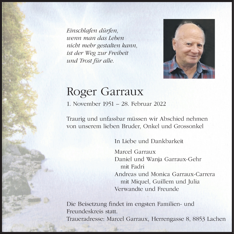  Traueranzeige für Roger Garraux vom 10.03.2022 aus reg_5