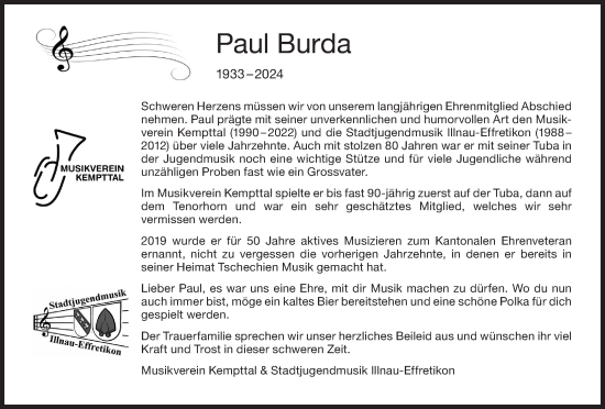 Traueranzeige von Paul Burda von reg_5