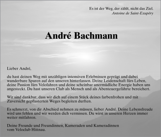 Traueranzeige von André Bachmann von AvU