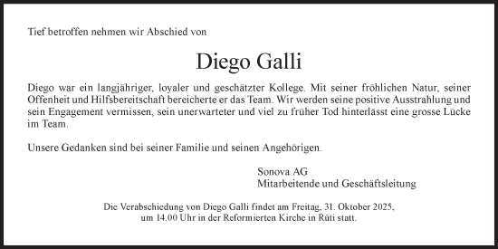 Traueranzeige von Diego Galli von AvU