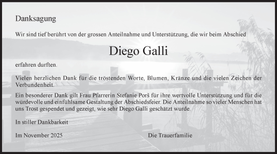 Traueranzeige von Diego Galli von AvU