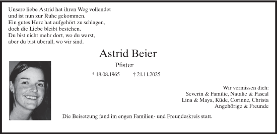 Traueranzeige von Astrid Beier von AvU