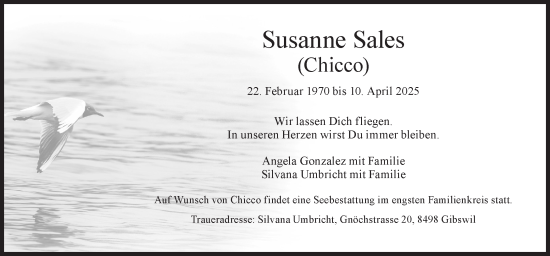 Traueranzeige von Susanne Sales von AvU