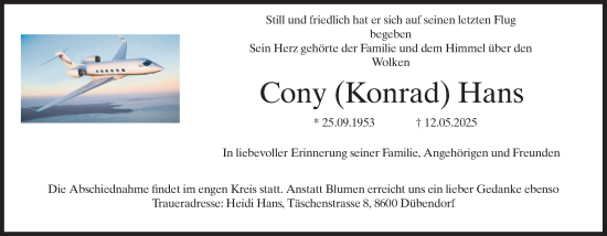 Traueranzeige von Konrad Hans von GL solo