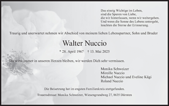 Traueranzeige von Walter Nuccio von AvU