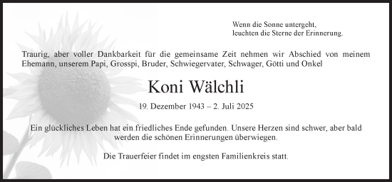 Traueranzeige von Koni Wälchli von AvU