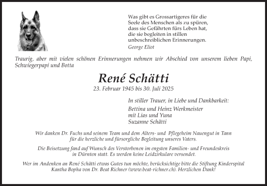 Traueranzeige von René Schätti von AvU