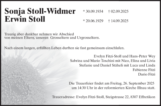 Traueranzeige von Erwin Stoll von AvU