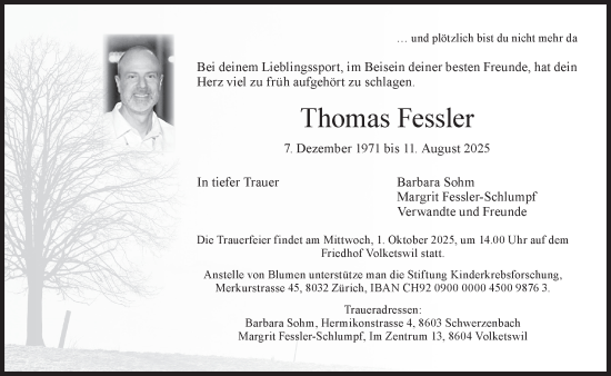 Traueranzeige von Thomas Fessler von AvU