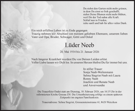Traueranzeige von Lüder Neeb von AvU